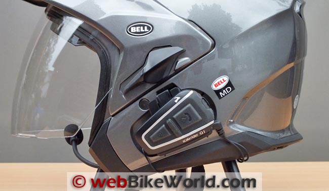 Cardo Q1 Mounted on the Bell Mag-9 Helmet