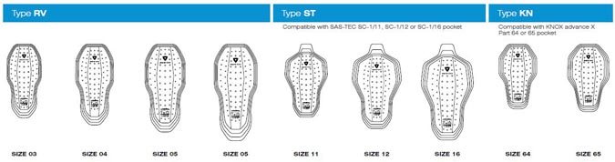 Seesoft Back Protector Sizes