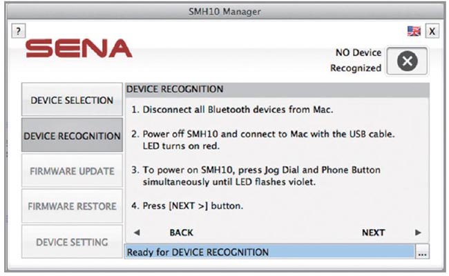 Sena Firmware Update Manager