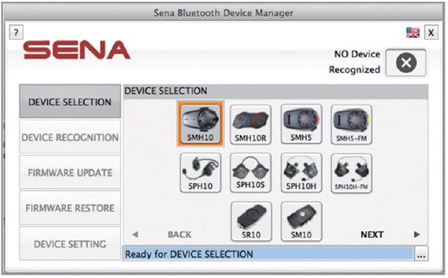 Sena Firmware Update Manager