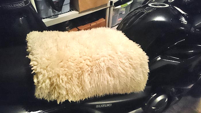 Suzuki GW250 Seat Modifications Sheep Skin