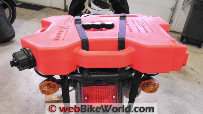 Rotopax Fuel Pack on Suzuki DR-Z400S