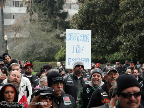 Bikers rally in California against profiling