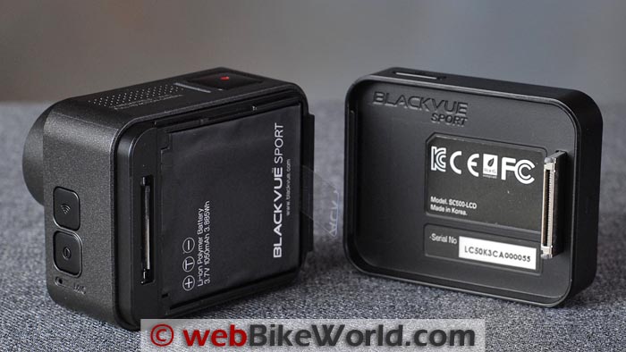 BlackVue Sport SC500 Battery and LCD