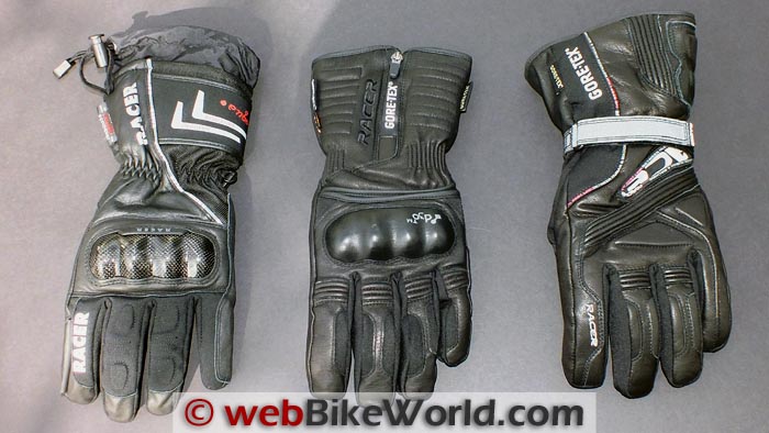 Racer Carbon Gloves, Racer Elevate Gloves and Racer Advance Gloves