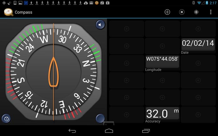 GPS Essentials App in Compass Mode