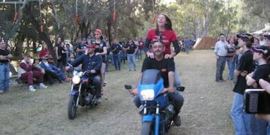 Fun and games at the annual Ruptured Budgie motorcycle Rally 25th Ruptured Budgie Rally organised by the Moto Guzzi Club of Queensland