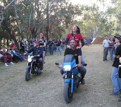 Fun and games at the annual Ruptured Budgie motorcycle Rally 25th Ruptured Budgie Rally organised by the Moto Guzzi Club of Queensland