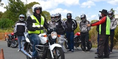 Learner rider - Calum demonstrates slow riding techniques safety contract business learn