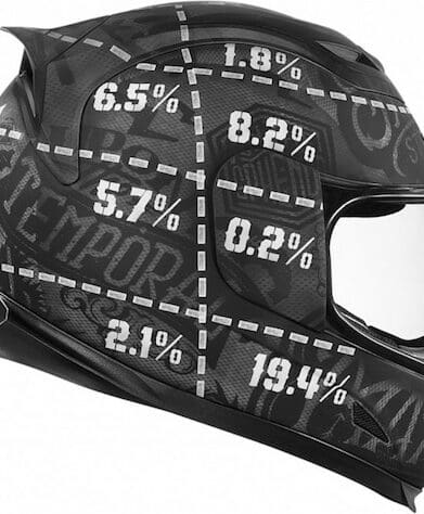 Icon Airframe Statistic motorcycle helmet modular light