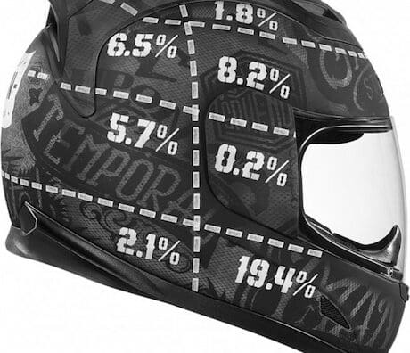 Icon Airframe Statistic motorcycle helmet modular light