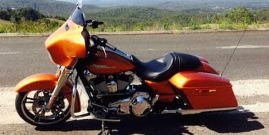 harley Street Glide in the Glasshouse Mountains test ride