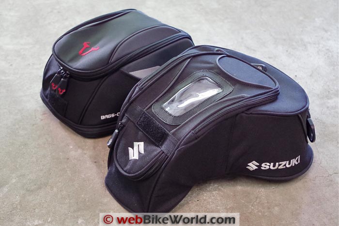 SW-Motech Bags-Connection EVO Daypack Tank Bag vs. Suzuki Tank Bag Side-by-Side Comparison