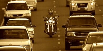 Lane filtering is legal in California