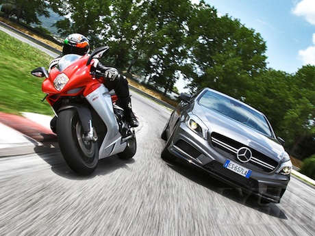 Mercedes and MV Agusta corner reckless