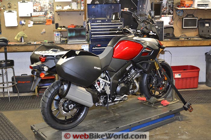Suzuki V-Strom With SHAD SH36 Bags Rear View