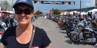 Mrs MBW at the Sturgis motorcycle rally