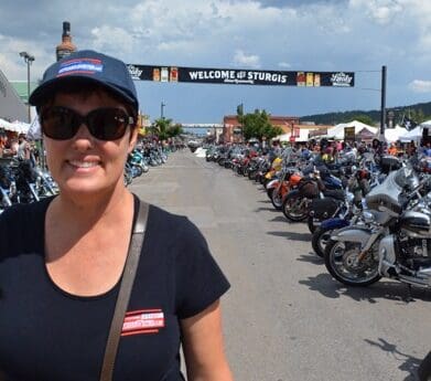 Mrs MBW at the Sturgis motorcycle rally