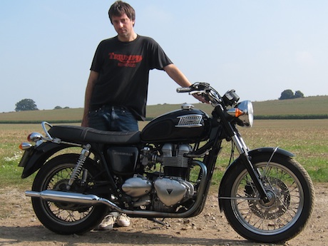 graham Coxon and his Bonneville