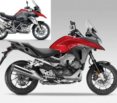 Honda VFR800X with BMW R 1200 GS inset