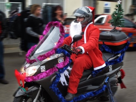 Toy run motorcyclists merry Christmas