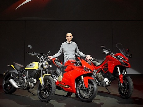 Ducati boss with Scrambler, Panigale and Multistrada