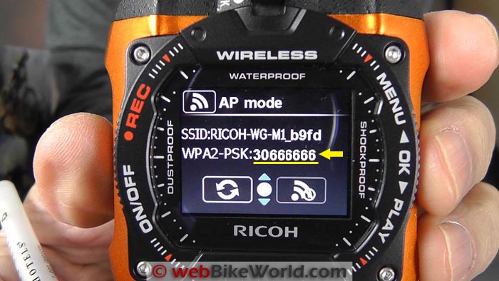 Ricoh WG-M1 Action Camera WiFi Password