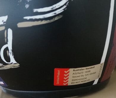 Helmet laws sticker