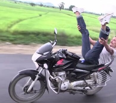 Yoga stunt rider world record relax exercise