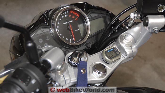 Oxford Micro Clock Mounted on Motorcycle