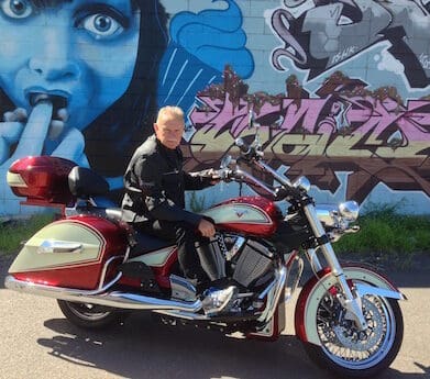 Geoff camp with his Victory Cross Roads "hybrid"