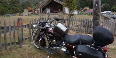 Harley at a Maori meeting hall Quake City