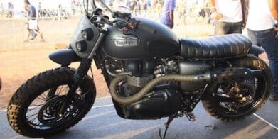 Rajputana Triumph Scrambler with offset headlight