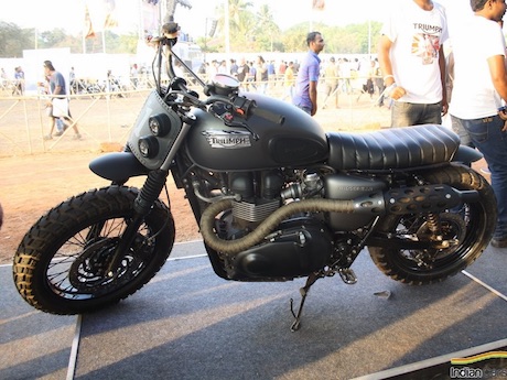 Rajputana Triumph Scrambler with offset headlight