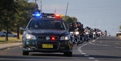 Police lead the HOG Rally Thunder Run