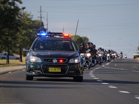 Police lead the HOG Rally Thunder Run