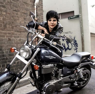 Sarah McLeod, front women of iconic Australian band The Superjesus is a constant fixture on the road. Whether she's performing her acoustic shows or rocking with The Superjesus, you're likely to see Sarah clocking up the Kms on her new Suzuki bike.