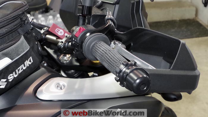 Suzuki V-Strom Stock Hand Guards Inside View