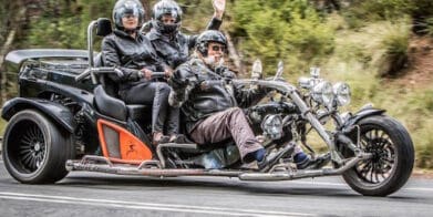 Steve Melchor of Just Cruisin’ Harley Tours is challenging his helmet fine