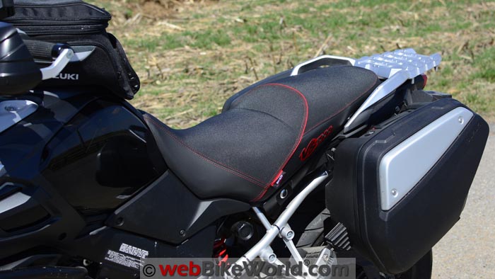 SHAD Seat on Suzuki V-Strom 1000, Front Side View