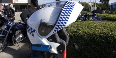 Police cops speed speeding charity ride helmet cameras modular