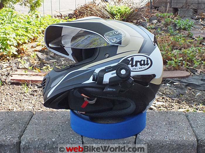 Sena 10C Mounted on Arai XD4 Side View