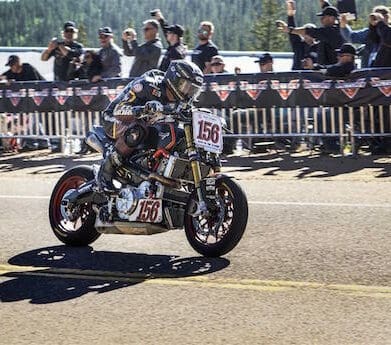 Don Canet on the Victory Motorcycles and Roland Sands Design Project 156 at Pikes Peak International Hillclimb 2015