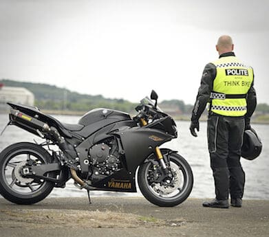 hi-vis vest High Visibility Polite Think Bike impersonating police