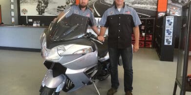 Eaglerider owner David Reece with Graham ASndrews