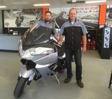 Eaglerider owner David Reece with Graham ASndrews