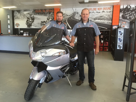 Eaglerider owner David Reece with Graham ASndrews