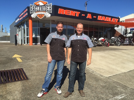 Eaglerider owner David Reece with Graham ASndrews