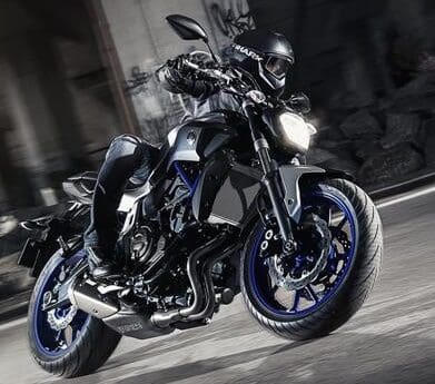 Yamaha MT-07 high output model in "Race Blu"