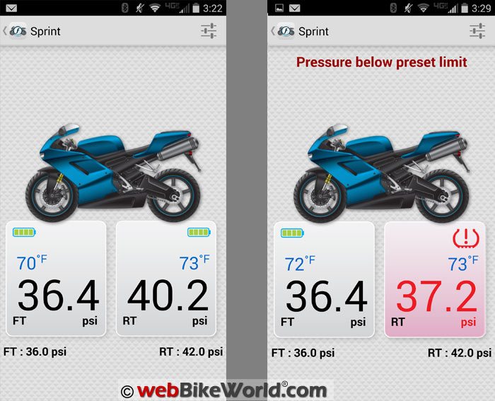 FOBO Bike TPMS Androd Warning Display